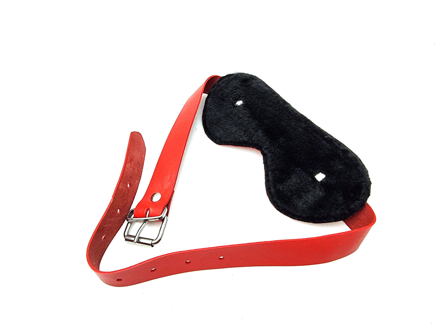 Leather Blindfold Fur Lining Restraint Gear