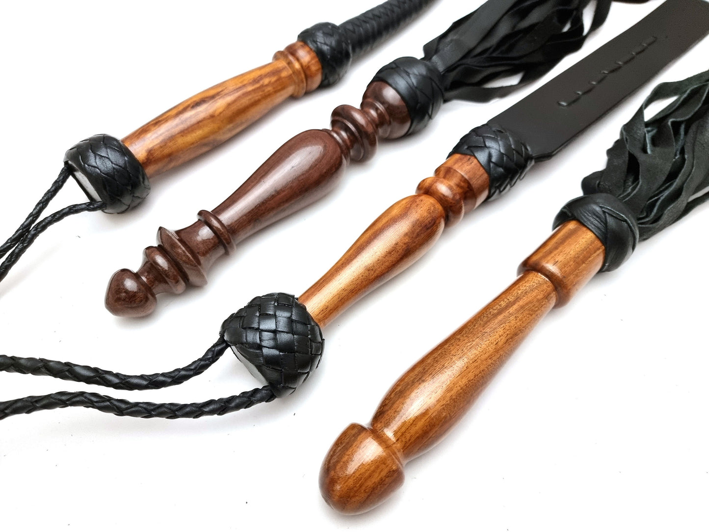 Flogger Leather Paddle Leather Whip Set