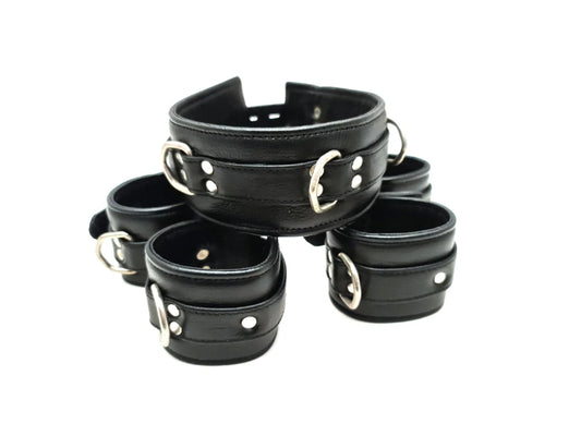 Leather Cuff Set Collar Leather Choker Collar Fur Collar Restraint Collar