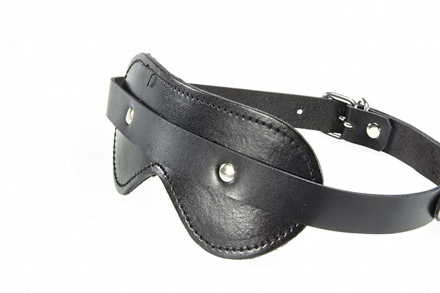 Leather Blindfold  Fur Lining Restraint Gear