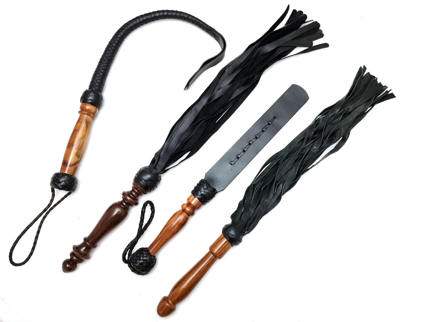 Flogger Leather Paddle Leather Whip Set