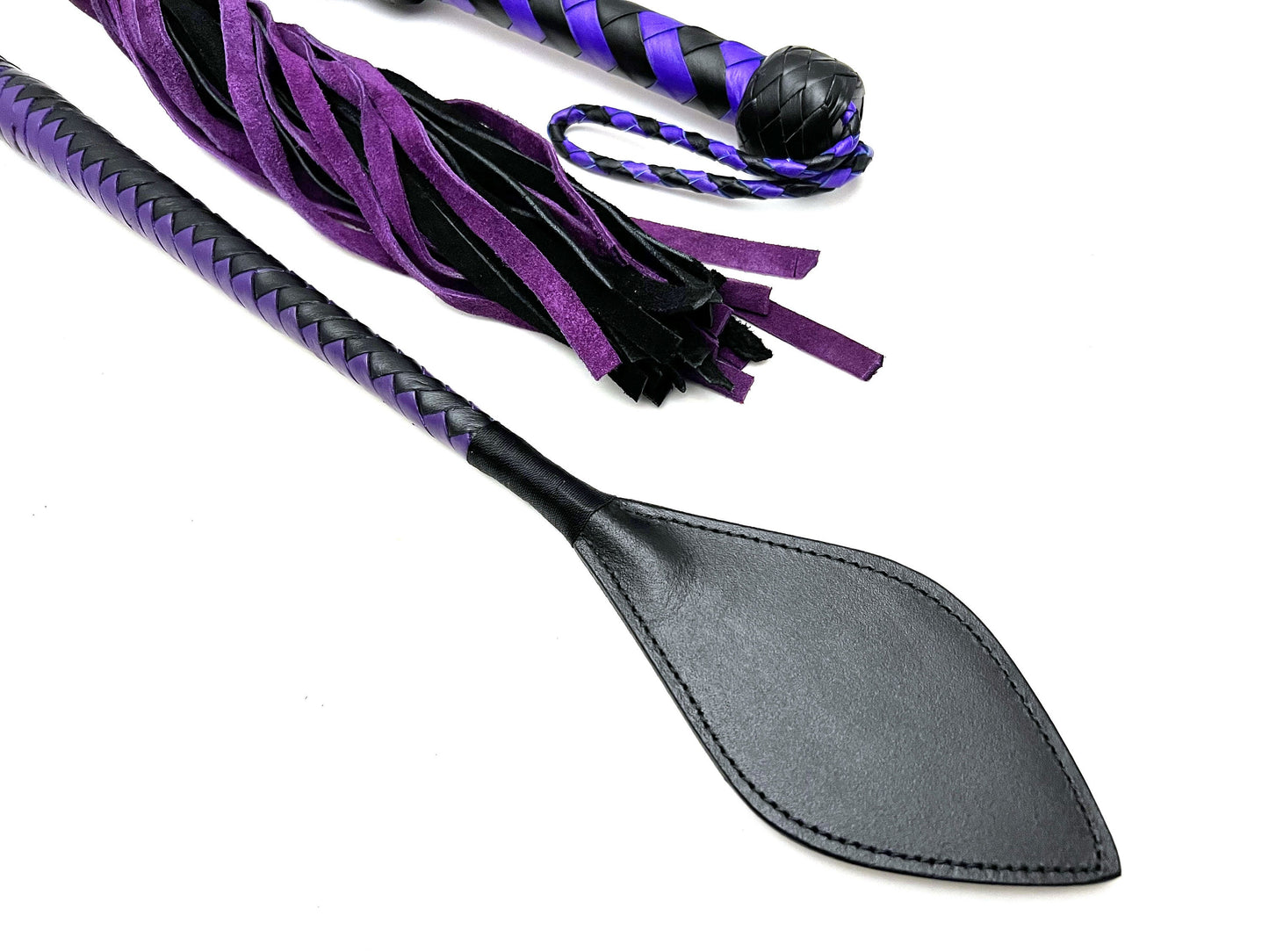 Flogger Leather Paddle Leather Whip Set